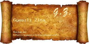 Gyeszli Zita névjegykártya