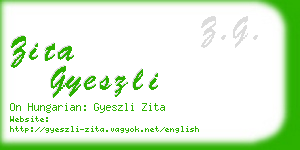zita gyeszli business card